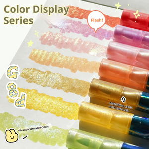 Marcadores Fluorescentes de Alta Capacidad en 6 Colores, Respetuosos con la Vista, con Brillo Suave para Estudiantes, Pinceles de Acuarela - Product Image 5
