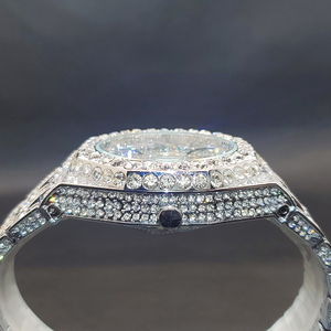 Orologi al Quarzo da Uomo con Cassa Ottagonale, Orologio di Lusso con Diamanti e Grande Lunetta in Zirconia, Orologio da Polso alla Moda Hip Hop - Product Image 2