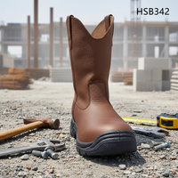 Bottes de sécurité anti-perforation à tige longue pour opérateurs de chariots élévateurs, en cuir Crazy Horse, qualité usine et pétrolière HSB199