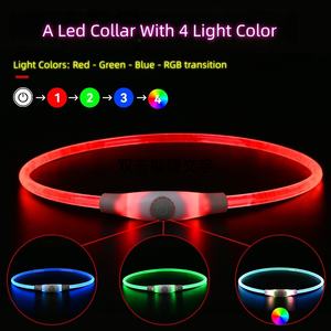 Nuevo modelo luminoso patrón sólido ecológico recargable IPX7 impermeable LED <span class=keywords><strong>collar</strong></span> de perro tipo C Puerto ABS + Material de <span class=keywords><strong>TPU</strong></span> 4 colores - Product Image 2