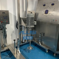 Agitateur mélangeur à cisaillement élevé automatique en acier inoxydable avec levage pneumatique pour aliments, plastiques, cosmétiques et crèmes