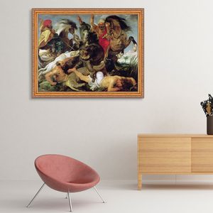 Reproducción de Calidad Museística de la Pintura Religiosa del Hipopótamo de Peter Rubens, Hipopótamo y Cocodrilo de Peter Paul Rubens, Famosa - Product Image 4