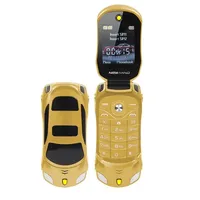 Teléfono Móvil Flip F15 Desbloqueado 2G GSM Doble SIM, Mini Teléfono Celular con Diseño de Auto Deportivo, Cámara y Linterna