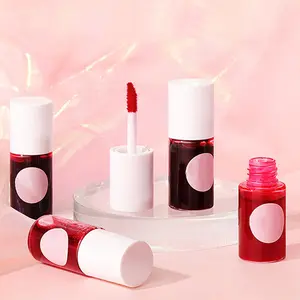 Fruit Waterproof Lip Tint Liquid Blusher lips Cheek Dual Use Liquid Lipstick Cosmetic Nude Makeup Plumping Lip Gloss
