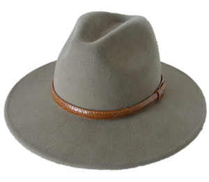 Autunno inverno 100% lana Australiana <span class=keywords><strong>safari</strong></span> cappello con fascia di cuoio reale - Product Image 1