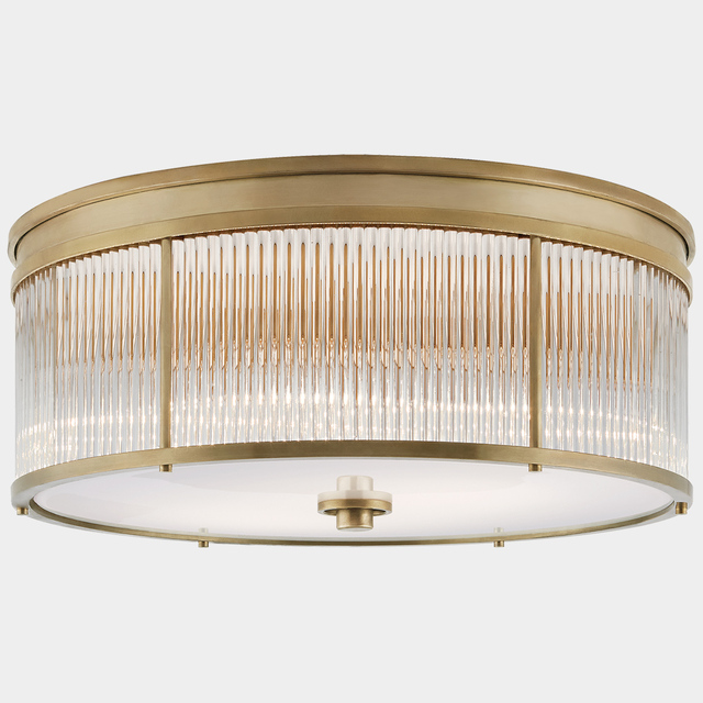 Custom American Style Minimalist Luxury Natural Brass Glass Ceiling Light Modern Restaurant Round Ceiling Lamp