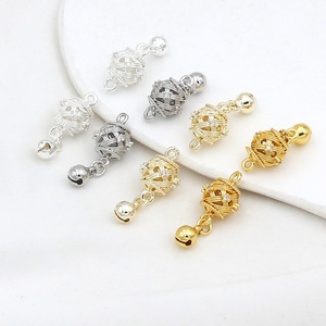 Colgante de Campana Retorcida con Circonita Bañada en Oro de 18K para Fabricación de Collares, Fornituras de Joyería, Formas Mixtas, Material de Cobre - Product Image 4