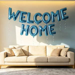 Globo <span class=keywords><strong>de</strong></span> Aluminio con Letras <span class=keywords><strong>de</strong></span> 16 Pulgadas 'WELCOME HOME' para Decoración <span class=keywords><strong>de</strong></span> Fiestas Familiares, Festividades y Celebraciones - Product Image 3