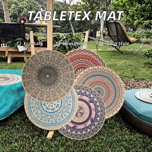 Mantel Individual Redondo de PVC y Goma Resistente al Calor, Clásico, Ecológico, de Grado Alimenticio, Protector de Mesa de Plástico - Product Image 2