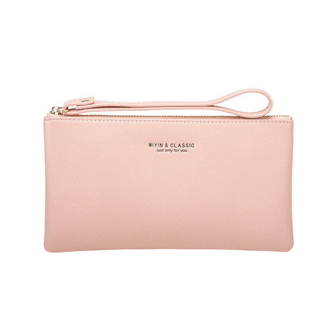 Large Capacity PU Leather Wristlet Wallet Women Clutch Bag Portable Phone Purse Card Holder