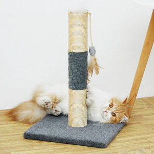 เสาข่วนแมวไซซอลสีเทา แนวตั้ง ทนทาน ของเล่นแมวสำหรับแมวในบ้าน - Product Image 1