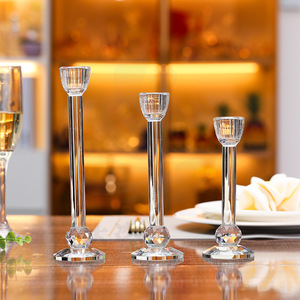 Darz Crystal Glass Crystal Metal Candlestick Holder Durable Decorative Ornament For Home Wedding <b>Table</b> Centerpiece - Product Image 2