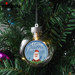 Giáng sinh rõ ràng nhựa nửa bóng DIY những người đam mê in ấn thăng hoa trống LED thắp sáng Cây giáng sinh nhựa bóng - Product Image 2