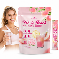 Poudre d'électrolytes AegleWell OEM en sachets, saveur pêche blanche, sans sucre, mélange hydratant pour le sport, la remise en forme et le style de vie actif quotidien