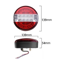 Lampu Belakang LED Trailer 5.5 Inci 24V IP67 Tahan Air Bahan Stainless Steel Merah dengan Dudukan Flens untuk Truk Trailer RV Kapal