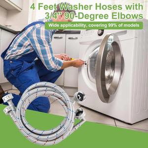 Tuyau de raccordement tressé en acier inoxydable 304 de 1,2 m pour machine à laver, eau chaude et froide, en promotion - Product Image 6