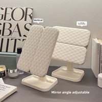 Miroir de maquillage de vanité éclairé de luxe à trois volets, finition coquille, 360 degrés, grossissement 1x/2x/3x, écran tactile, gradation