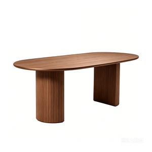 Ensemble table et chaises de salle à manger ovale <span class=keywords><strong>Ellington</strong></span> de style nordique, en bois naturel, avec piétement, 4 ou 6 places, moderne, personnalisable - Product Image 6