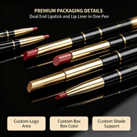 Crayon à lèvres double embout doux et mat, haute pigmentation, longue tenue, résistant à l'eau, sans cruauté animale, personnalisable, 2-en-1 – Meilleure vente