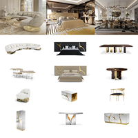 Solution de mobilier de villa sur mesure tout-en-un : Ensemble de canapés de salon italiens, mobilier de salon moderne et luxueux