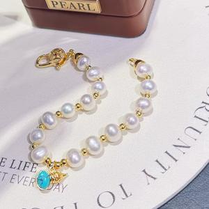2025 New Natural <b>Freshwater</b> <b>Pearl</b> Fashion Minimalist <b>Bracelet</b> for Girls Handmade with Fu Character One Piece Hair - Product Image 2