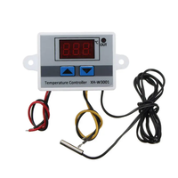 Contrôleur de température numérique LED, interrupteur de contrôle de Thermostat avec sonde, dc 12v dc 24v AC220V XH-W3001