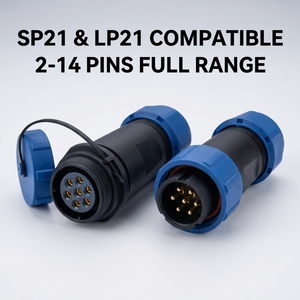 Connecteur circulaire étanche IP68 compatible OL21 SP21 LP21, fiche aviation, 2, 3, 4, 5, 7, 9, 12 broches, type à souder, <span class=keywords><strong>prise</strong></span> adaptateur d'alimentation - Product Image 1