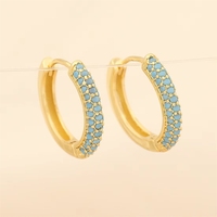 Boucles d'oreilles créoles épaisses et volumineuses en zircon plaqué or 18 carats, résistantes à l'eau, non ternissantes, vente en gros, boucles d'oreilles tendance pour femmes