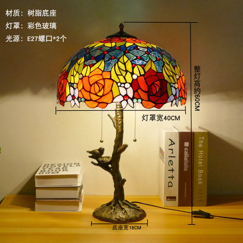 Portalámparas ancho de 40cm con rosa bicolor.