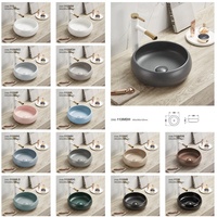 PATE 113MH bord mince couleur mate petit évier de salle de bain rond Lavabo dessus de table lavabo Art mini bol en céramique mat