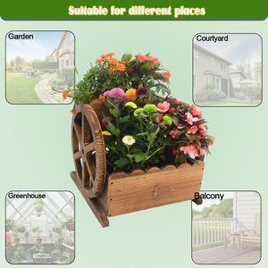 Ruote <span class=keywords><strong>per</strong></span> fioriera <span class=keywords><strong>da</strong></span> giardino in legno a 2 livelli carretto decorativo a <span class=keywords><strong>fiori</strong></span> sopraelevato <span class=keywords><strong>per</strong></span> <span class=keywords><strong>balcone</strong></span> Patio con fori di drenaggio <span class=keywords><strong>per</strong></span> <span class=keywords><strong>fiori</strong></span> - Product Image 3