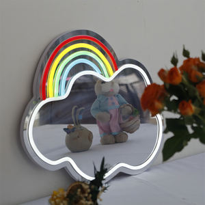 43*32 ס "מ קשת ענן מראה ניאון סמל קיר צבעוני חמוד סימן לקישוט החדר מופעל על ידי usb - Product Image 2