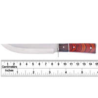 Couteau de chasse élégant en acier inoxydable avec manche en bois de Pakkawood décoré avec lame arrière droite