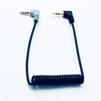Câble audio spiralé rouge à angle droit de 90 degrés, 3,5 mm, gaine en PVC, connecteur plaqué or, DC3.5 vers 3 pôles vers 3/4 pôles pour microphone