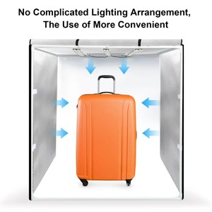 Profesyonel PULUZ 80CM Taşınabilir Fotoğraf Stüdyosu Işık Kutusu 90W 14000LM Yüksek CRI Masaüstü LED Çekim Çadırı 4 Renkli Fonlarla - Product Image 5