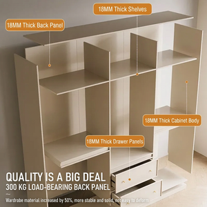 Meubles de chambre à coucher de luxe au design moderne, armoire sur mesure, rangement robuste de style scandinave, dressing sur mesure - Product Image 3