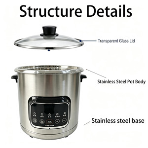 Marmite Électrique Commerciale Entièrement Automatique Haute Puissance <span class=keywords><strong>10</strong></span> <span class=keywords><strong>Litres</strong></span> en Acier Inoxydable 304, Durable pour la Cuisson de Soupes et de Congé - Product Image 4