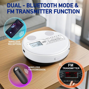 เครื่องเล่นซีดีพกพาแบบลำโพงคู่ พร้อมวิทยุ FM ช่องต่อ AUX USB A-B ฟังก์ชั่นซ้ำซาก/ป้องกันการข้ามเพลง จอ LCD เหมาะสำหรับนักเรียน การเรียนรู้ และการเดินทาง - Product Image 2