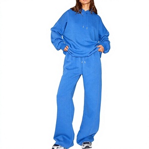 Fast Sampling Custom logo Tracksuit Manufacturer <b>Plain</b> <b>Hoodie</b> and Sweatpants Set Joggers Suit Oversized Heavyweight Sweatsuit - Product Image 1
