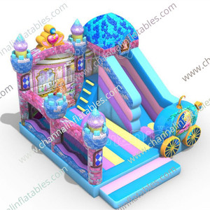 Công chúa Nhà Bị Trả Lại nhảy Combo trượt trở ngại bouncer jumper nhà bounce inflatable nhảy lâu đài Kết Hợp - Product Image 1