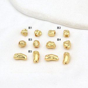 ลูกปัดทองชุบ 14K สีคงทน แบบบาโรก รูปทรงไม่สม่ำเสมอ สำหรับทำสร้อยข้อมือ สร้อยคอ DIY ขายส่ง - Product Image 1