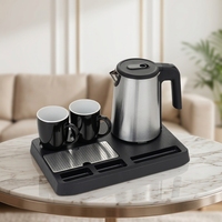 Bouilloire électrique sans fil de haute qualité et plateau de bouilloire Ensemble Design classique et sûr pour un usage domestique, hôtelier et hospitalier