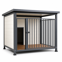 Nichoir pour chien extérieur en acier robuste, structure modulaire démontable, résistant aux intempéries