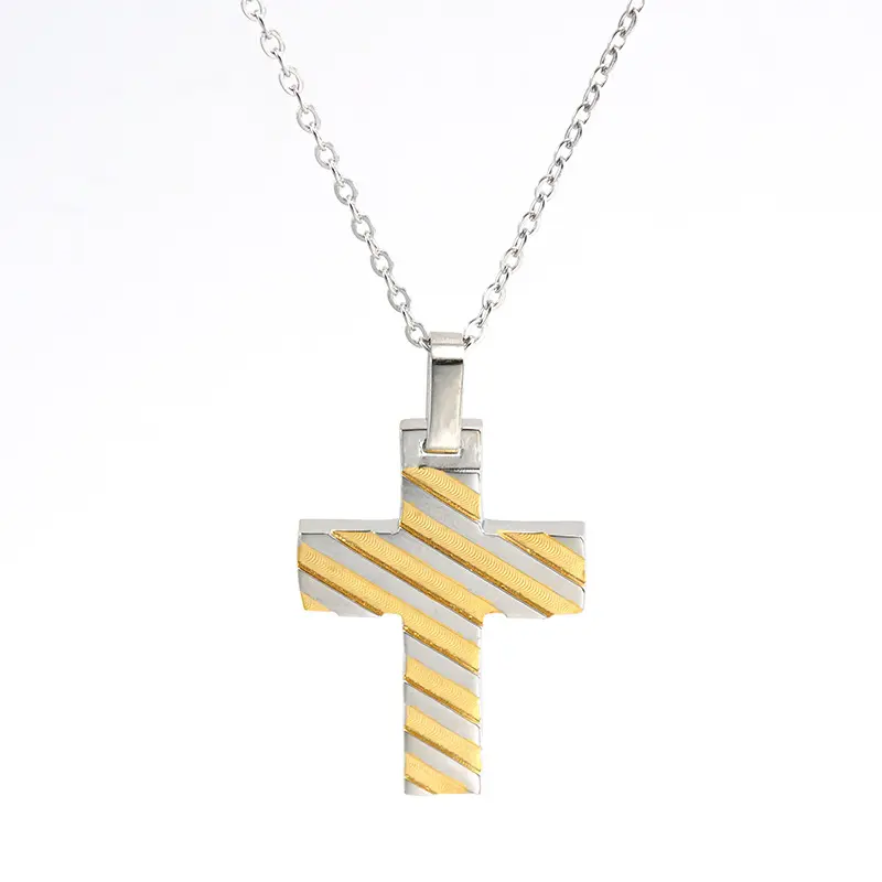 mens stainless steel cross necklace