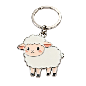 Personalized Lamb Metal Keychain Enamel Finish Cute Sheep Key <b>Ring</b> Key Holder for Gift <b>Cartoon</b> Animal Charm Wholesale Supply - Product Image 1