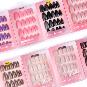 Almond <strong>Plain</strong> Color Electroplated <strong>Nail</strong> Tips Finished Detachable Handcrafted Wearable False <strong>Nails</strong> with a Premium Feel - Product Image 5