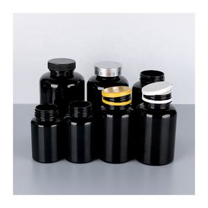 Black PET Empty Plastic <b>Pill</b> Bottle Capsule Dietary Packaging Medicine Jar Vitamin <b>Container</b> Flip Top Cap - Product Image 1