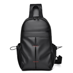 Sac banane moderne personnalisé en PU léger et décontracté, sac à dos de poitrine multi-poches pour voyage avec porte-bouteille d'eau - Product Image 2