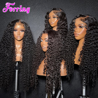 Wig Rambut Asli Vietnam Water Wave Cuticle Aligned RAW Hair Frontal Lace Grosir, Kepadatan 200, 13X4 HD, Vendor Wig Lace Front