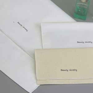 Sac enveloppe en toile de coton pour bijoux, sac à main, montres, boucles d'oreilles, bracelets, cosmétiques, emballage cadeau, impression de logo personnalisable - Product Image 3